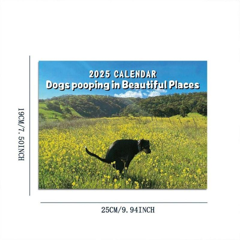 2025 Dogs Pooping in Beautiful Places Calendar