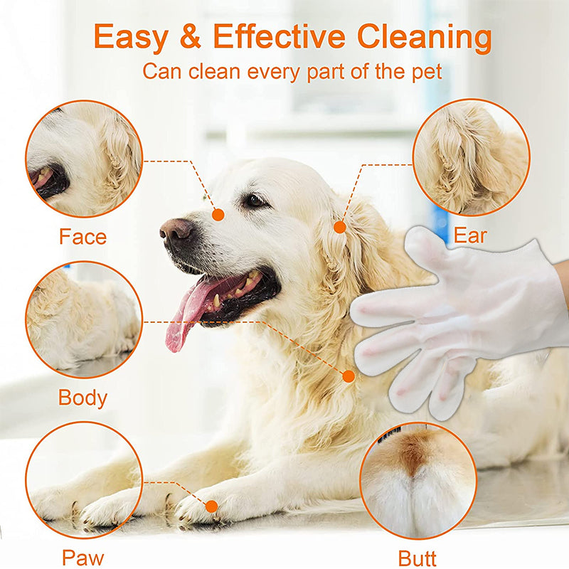 Pet Glove Wipes for Dogs and Cats