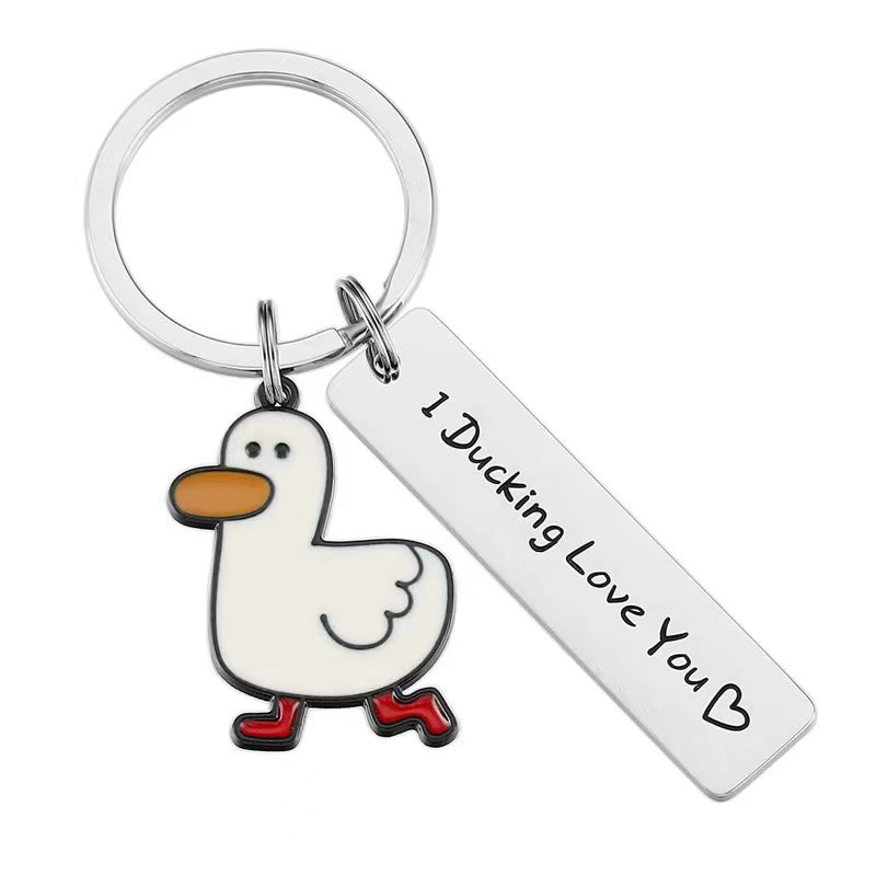 Stainless Steel Duck Keychain