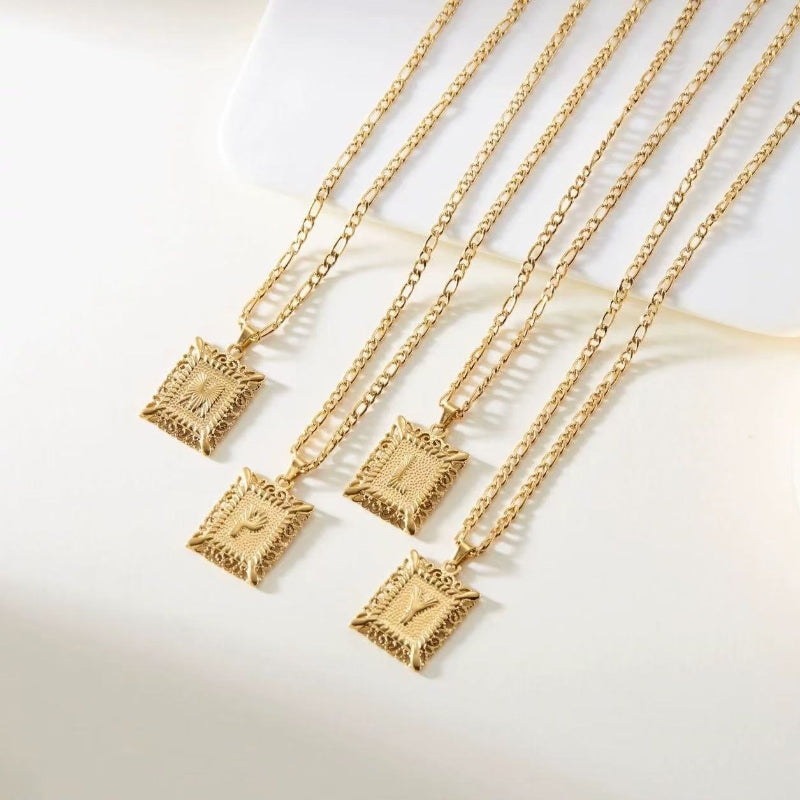 Gold Letter Pendant Necklace