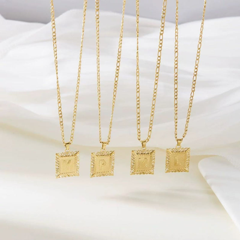 Gold Letter Pendant Necklace