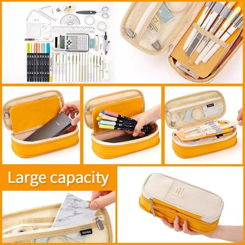 Large Capacity Pencil Case With Zipper