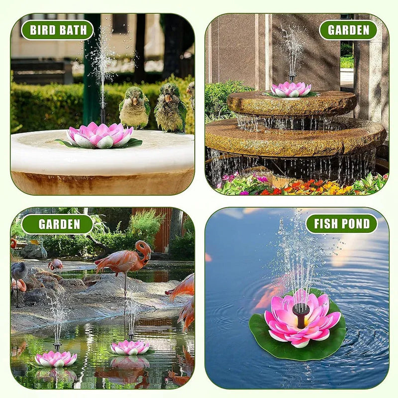 Lotus Shaped Solar Fountain Pond Decorative