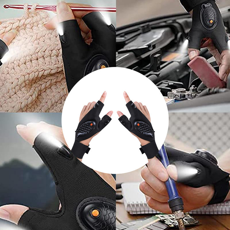 Adjustable LED Flashlight Gloves