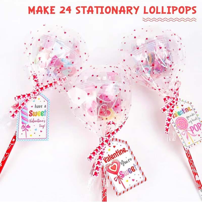 24 Pack Giant Lollipop-Shaped Stationery Set