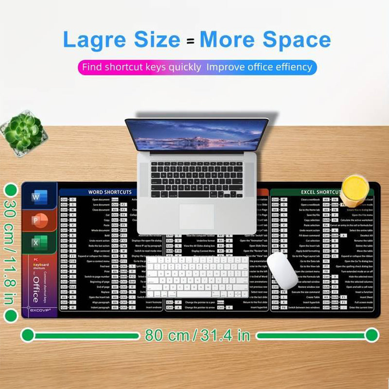 Large Size Mouse Pad With Office Shortcuts For Word/Excel/PowerPoint