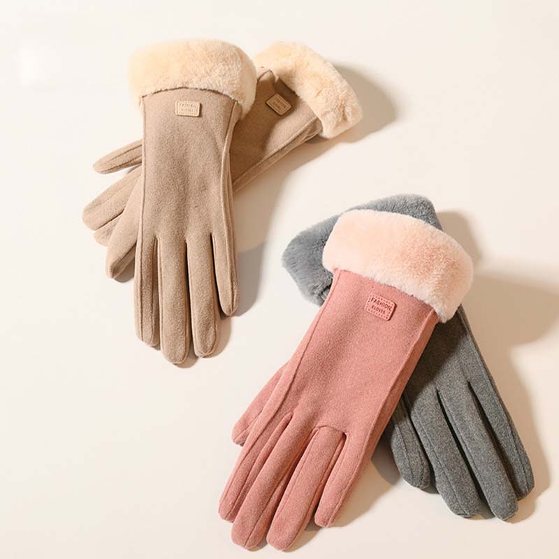 Solid Color Windproof and Warm Touch Screen Gloves