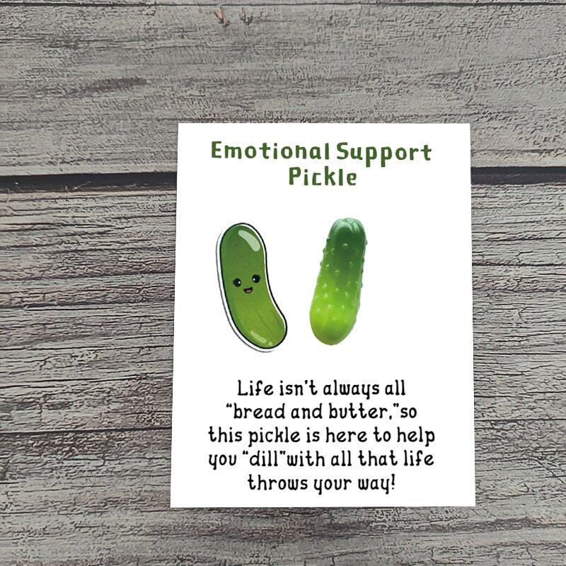 Cute Pickle Design Pocket Hug Card