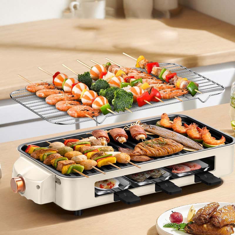 Indoor Smokeless Grill, Non-Stick Cooking Removable Plate