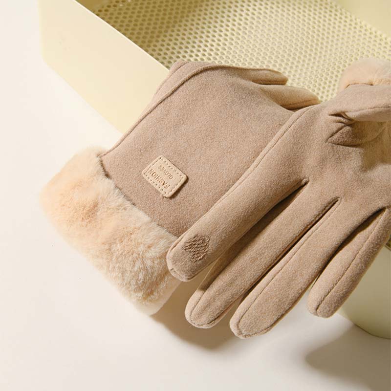 Solid Color Windproof and Warm Touch Screen Gloves