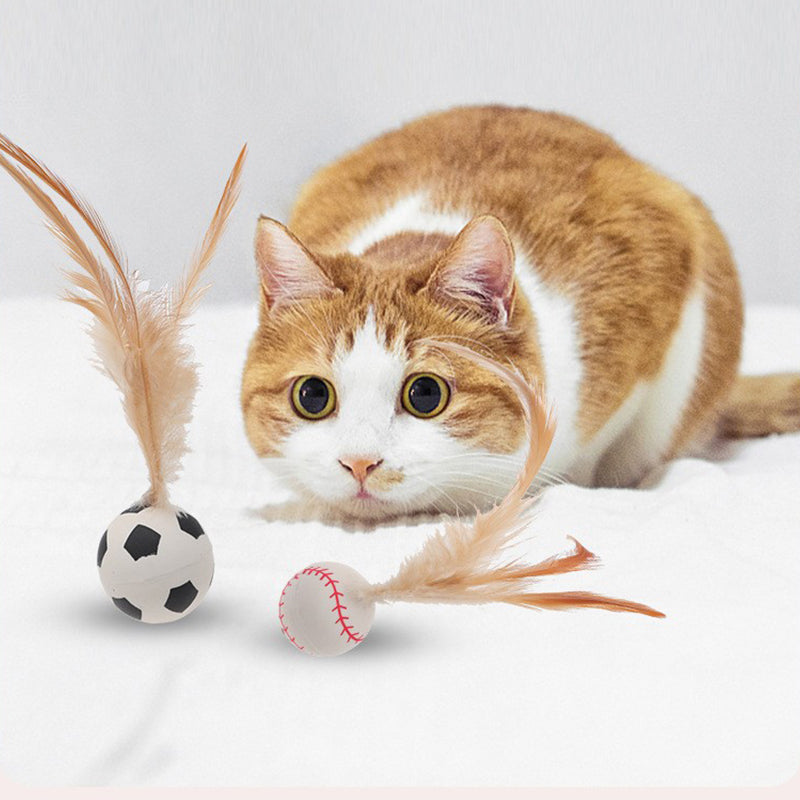 Interactive Feather Ball Toy Set for Cats (3 PCS)