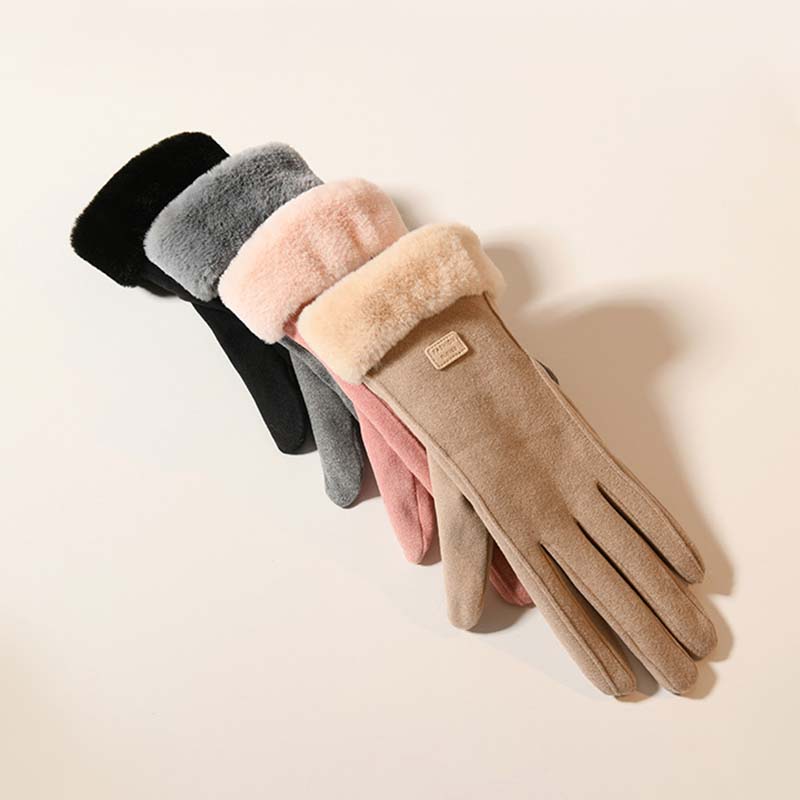 Solid Color Windproof and Warm Touch Screen Gloves