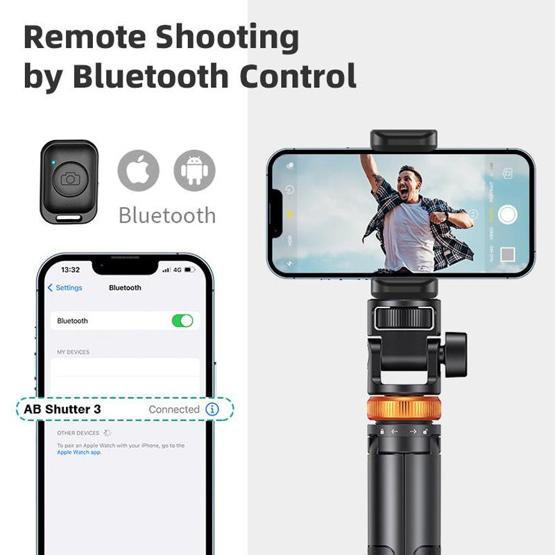 Selfie Stick Tripod With Bluetooth Remote