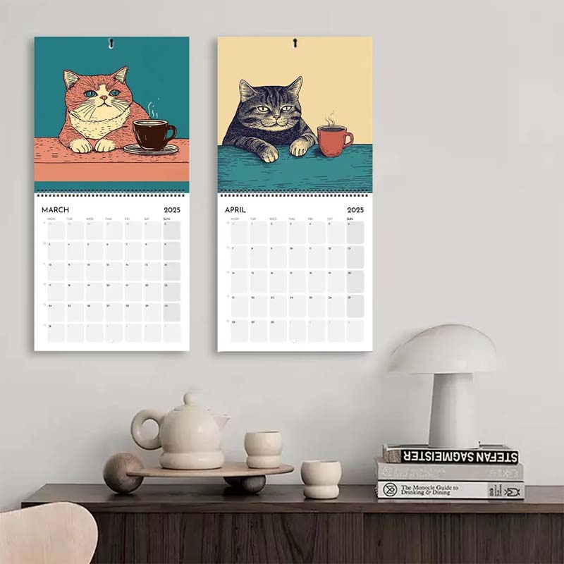 🐈2025 Cat Calendar - 📅Cats Chillin' With Coffee☕