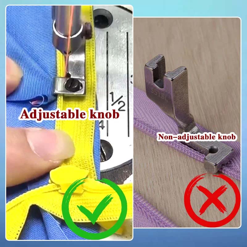 Adjustable invisible zipper guide foot for sewing machine