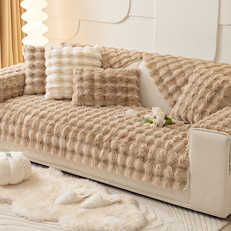 Rabbit Fur Plush Sofa Cushion