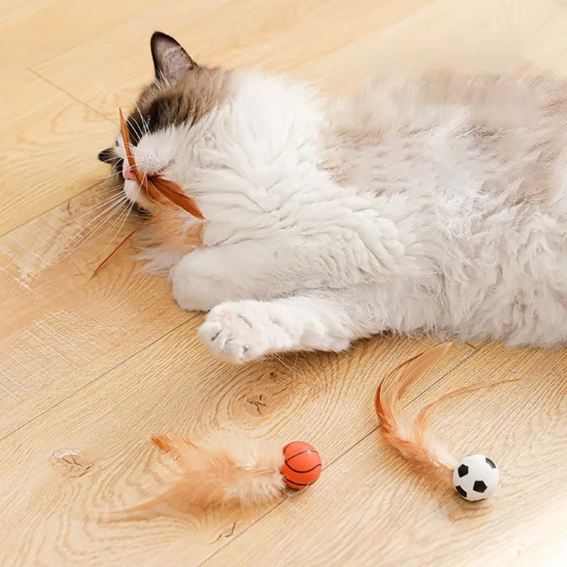 Interactive Feather Ball Toy Set for Cats (3 PCS)