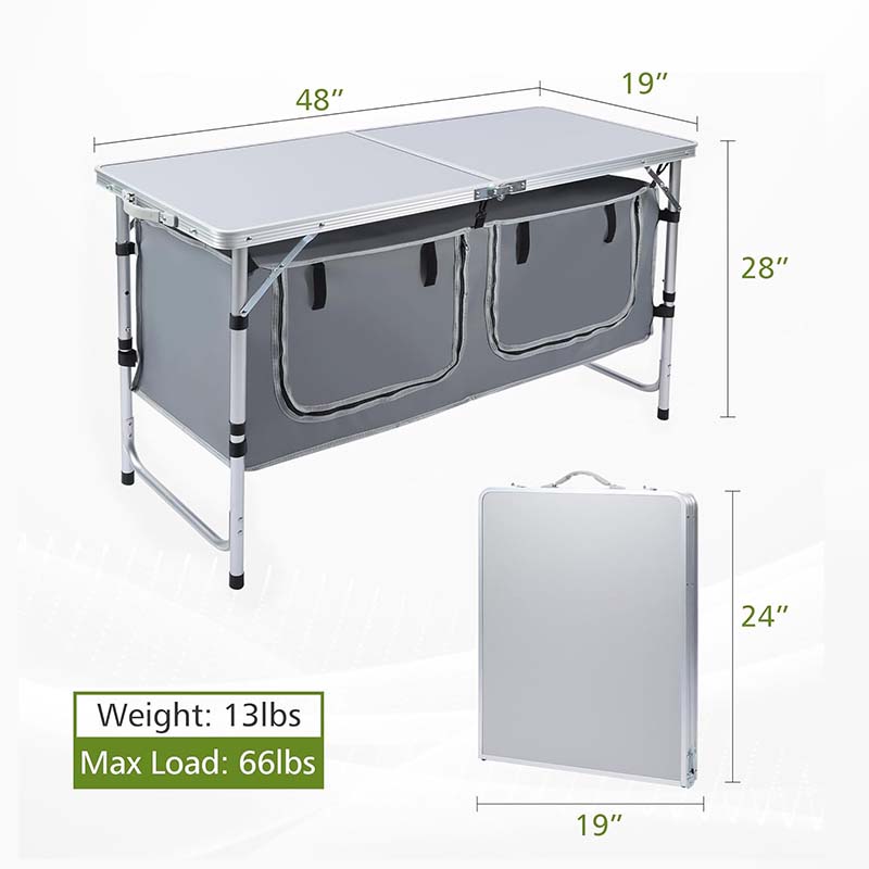 Folding Camping Table with Storage