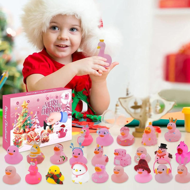 24 Pcs Countdown Christmas Rubber Ducks Advent Calendar