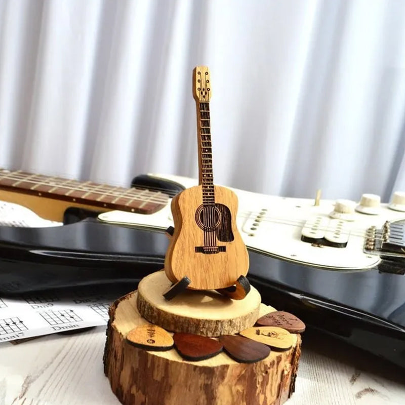 Wooden Acoustic Guitar Pick Box