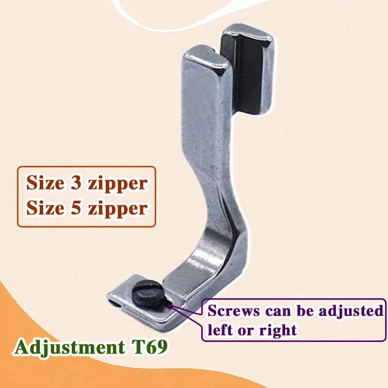 Adjustable invisible zipper guide foot for sewing machine