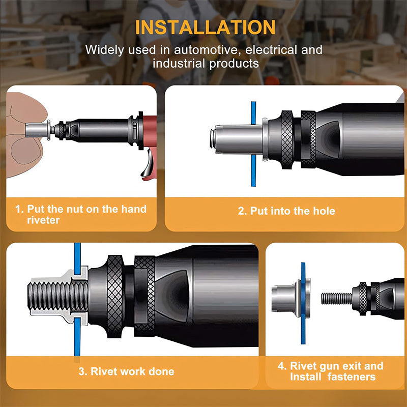 Flat Head Threaded Insert Rivet Nut Set