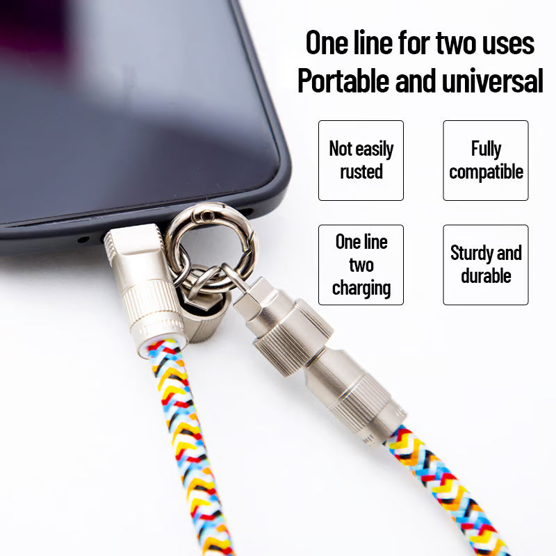 Mobile Phone Lanyard & Charging Cable 2 in 1