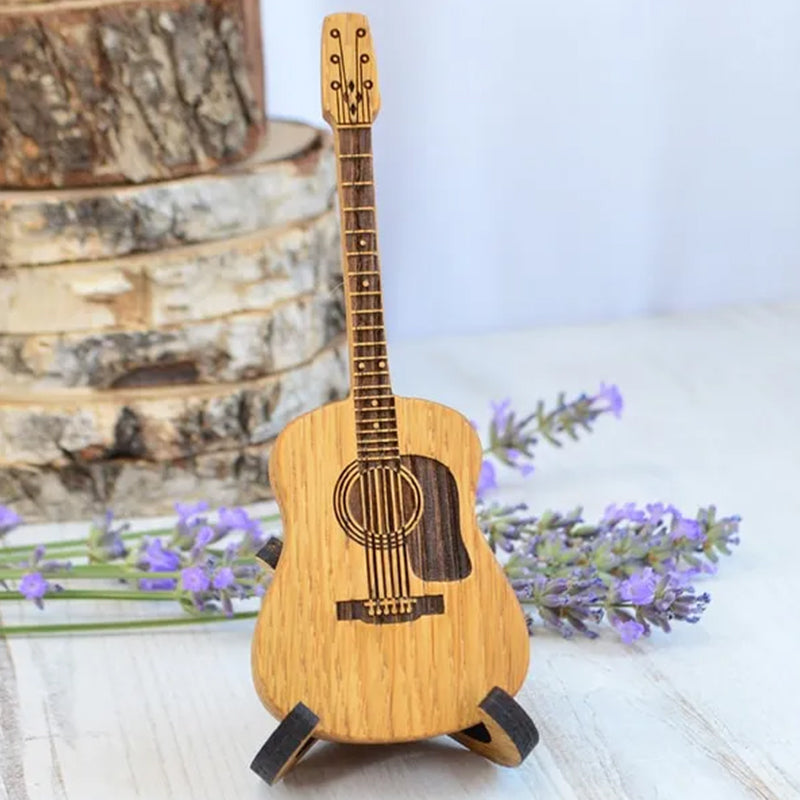 Wooden Acoustic Guitar Pick Box