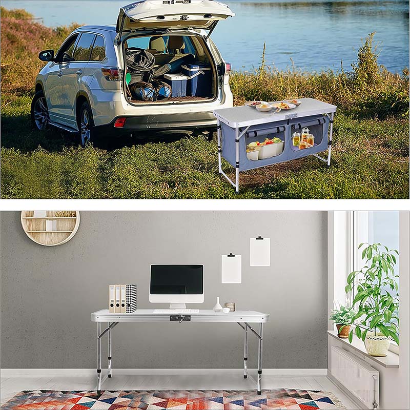 Folding Camping Table with Storage