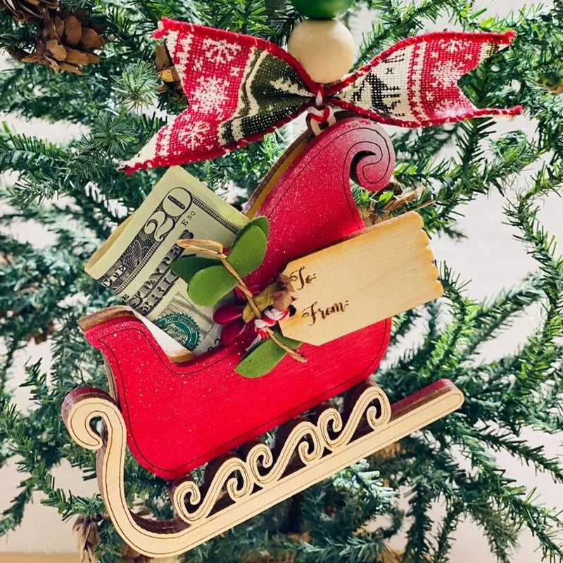 Christmas Wooden Money Holder Gift