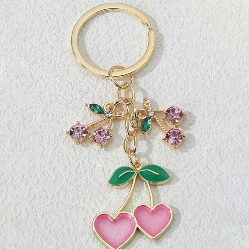 Heart & Cherry Keychain