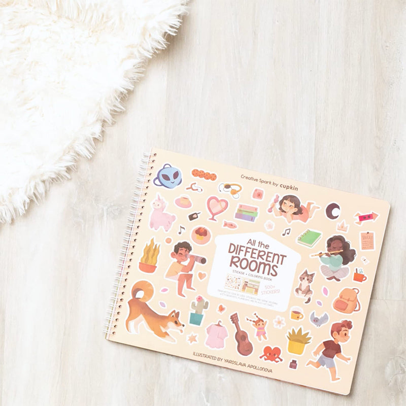 All The Different Rooms Fashion Sticker + Coloring Book