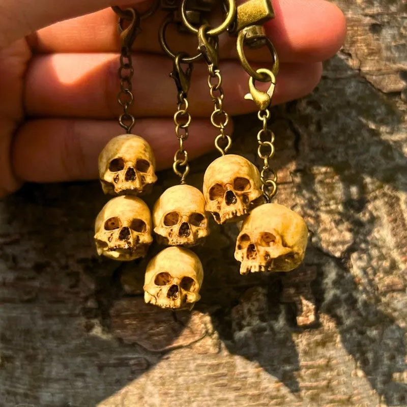 Painted Skull Keychain