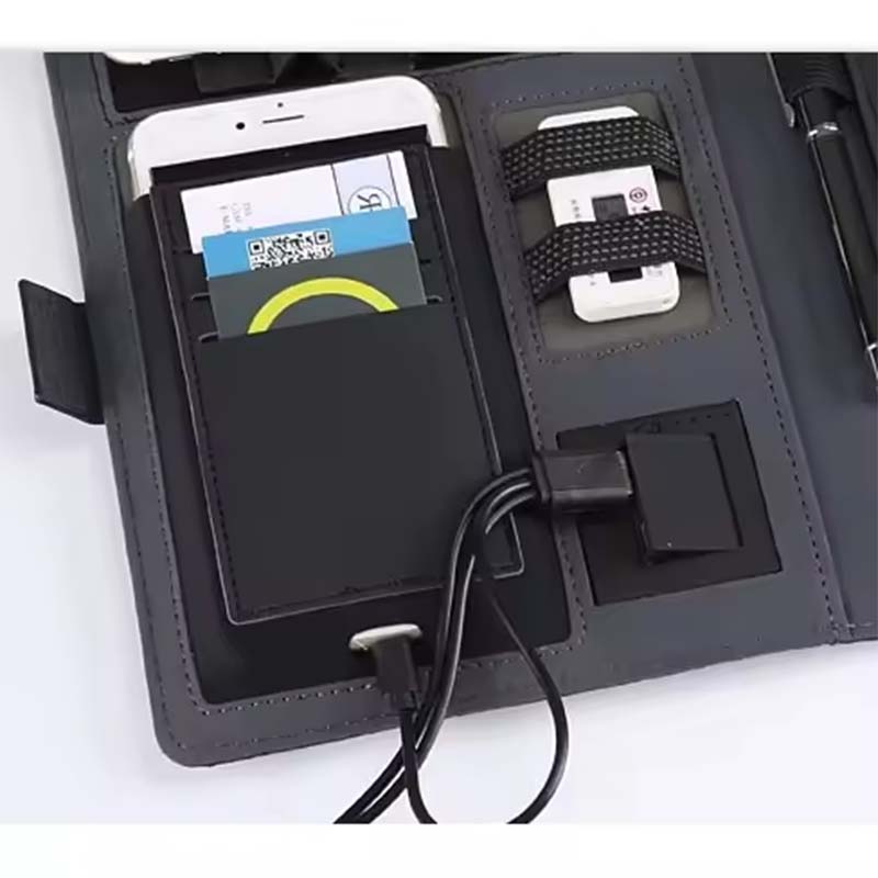 Wireless Charging Multi-Function Portfolio Notebook