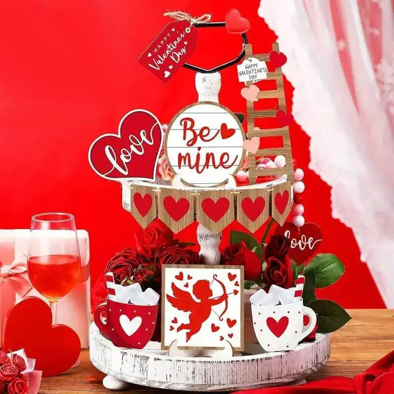 Valentine's Day Tiered Tray Decorations Set