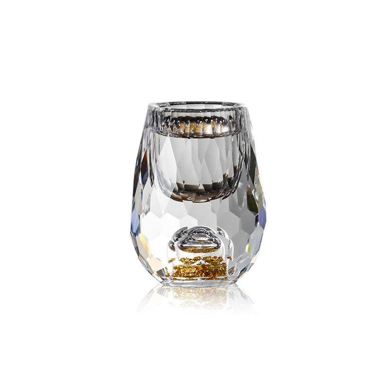 3D Glacier Whiskey Glass Cup Crystal Gold Foil Shot Glasses