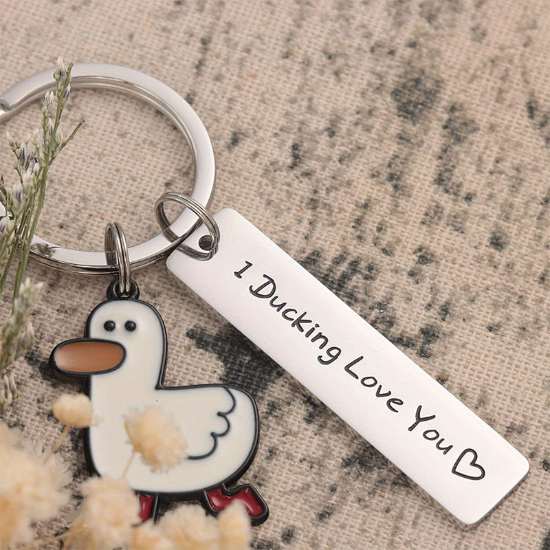 Stainless Steel Duck Keychain