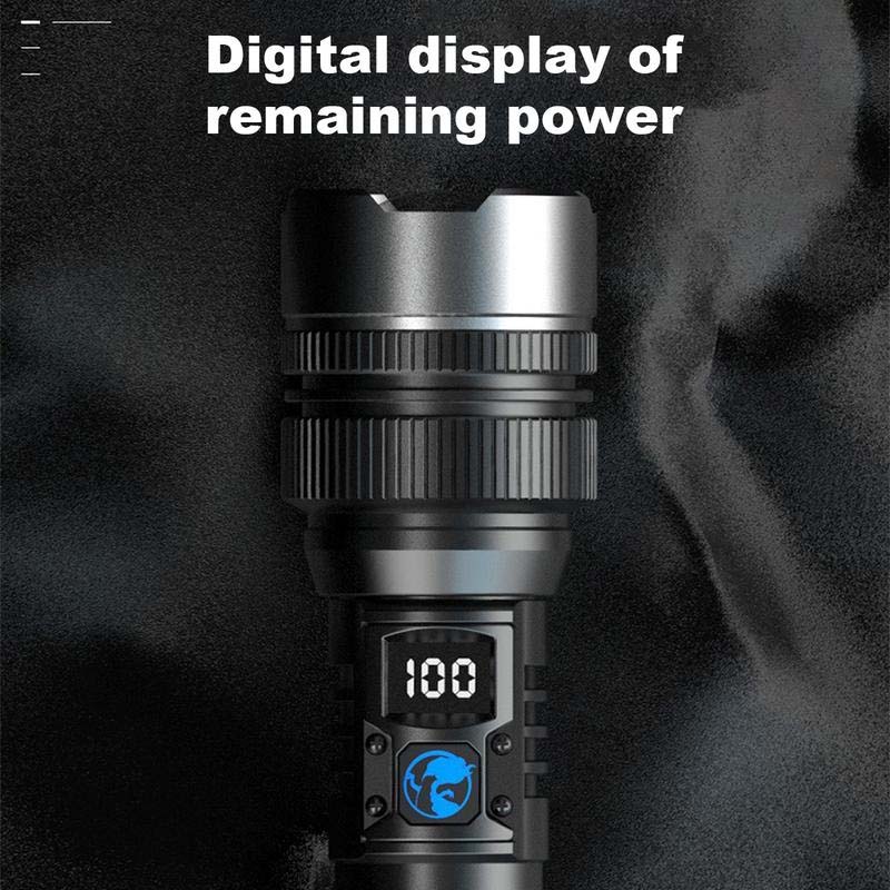 Waterproof Rechargeable Digital Display 2-in-1 Flashlight