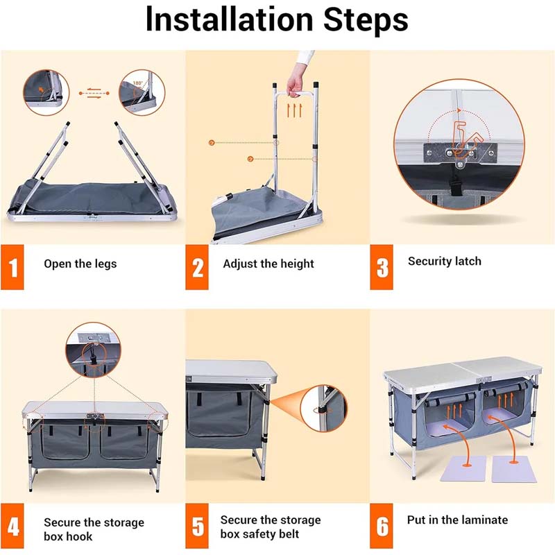 Folding Camping Table with Storage