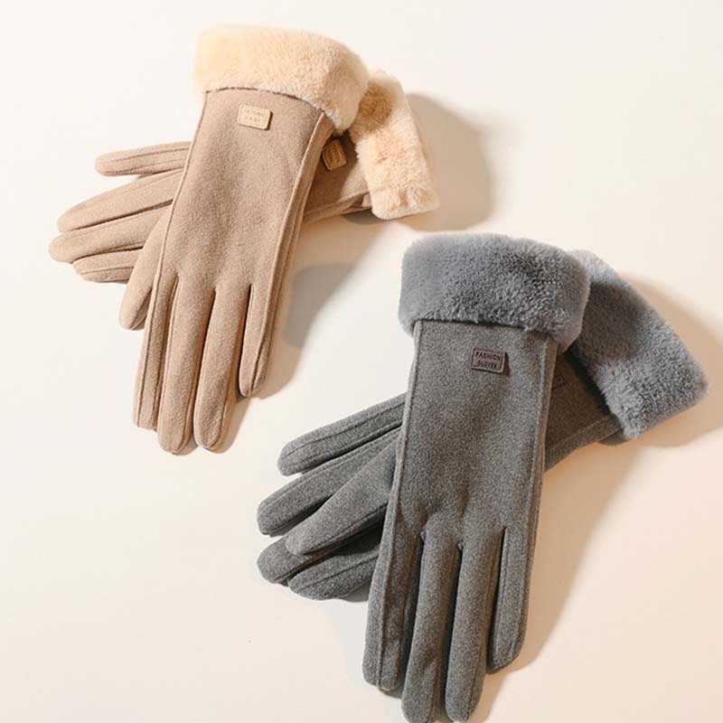 Solid Color Windproof and Warm Touch Screen Gloves