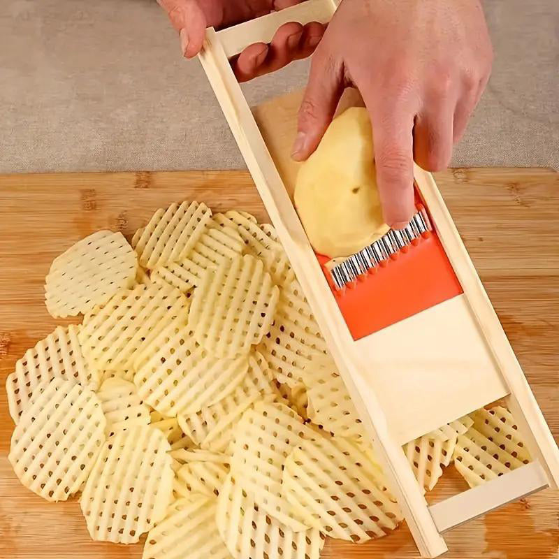 Wooden Handle Potato Chips Slicer