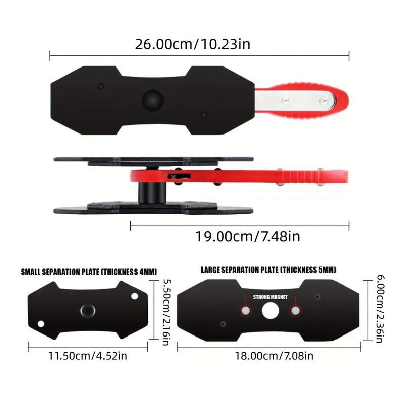 Ratchet Brake Caliper Tool (With 4 Hook Attachments)