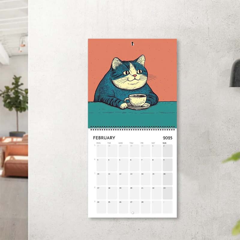 🐈2025 Cat Calendar - 📅Cats Chillin' With Coffee☕