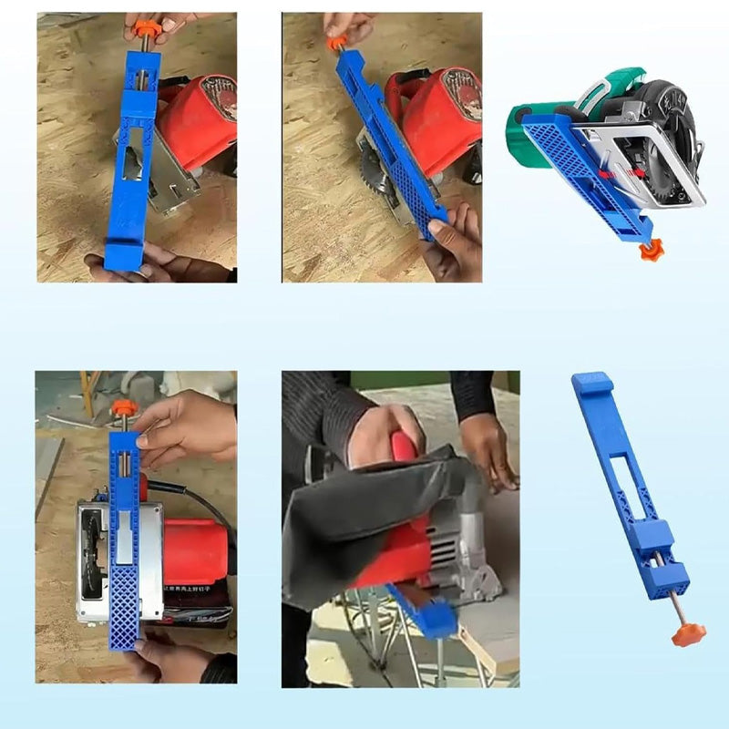 Adjustable cutting machine base guide