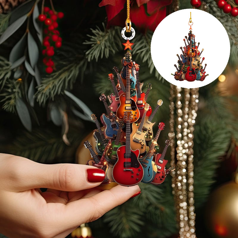 Rockin' Around The Guitar Christmas Tree Ornament