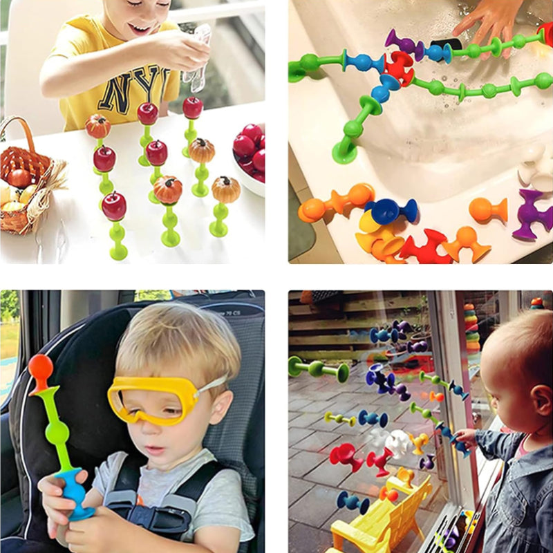 Colorful Silicone Suction Cup Toy (38pcs/set)