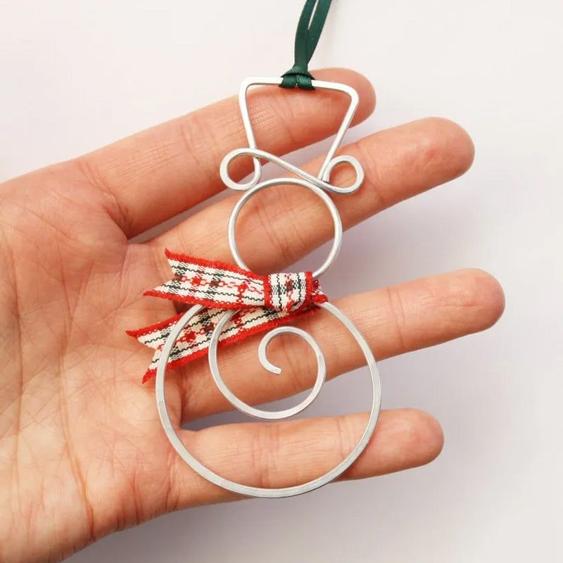 Wire Christmas Snowman Pendant