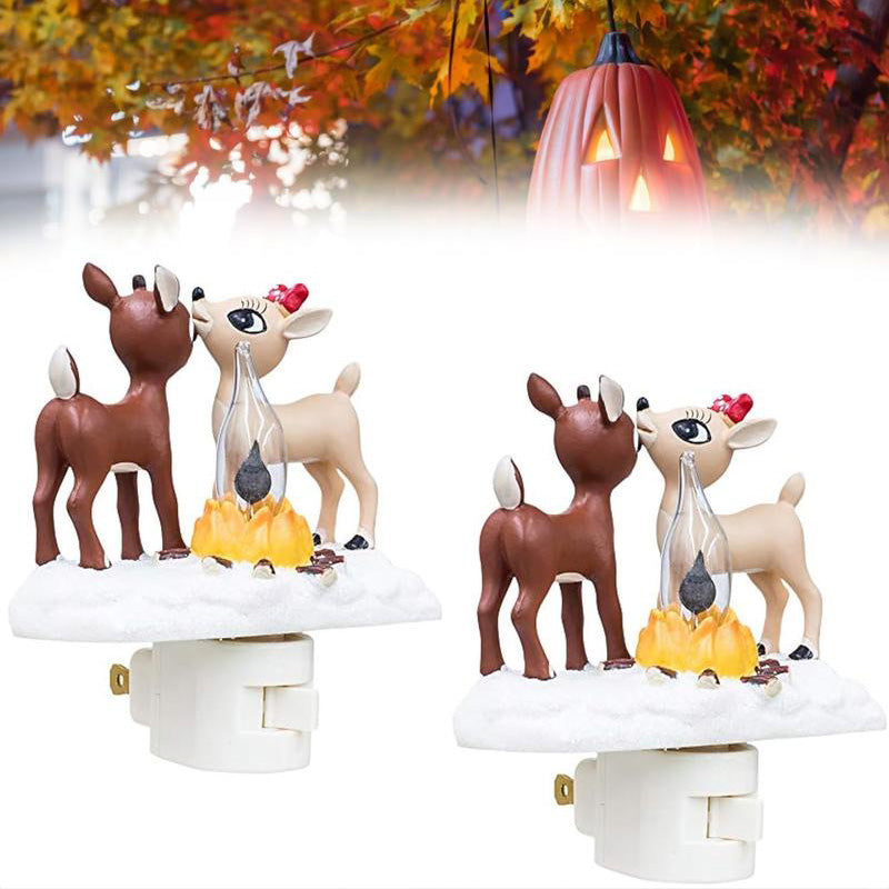 LED Christmas Bonfire Reindeer Night Lights