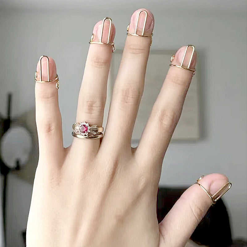 Metal Nail Rings - 10 PCS