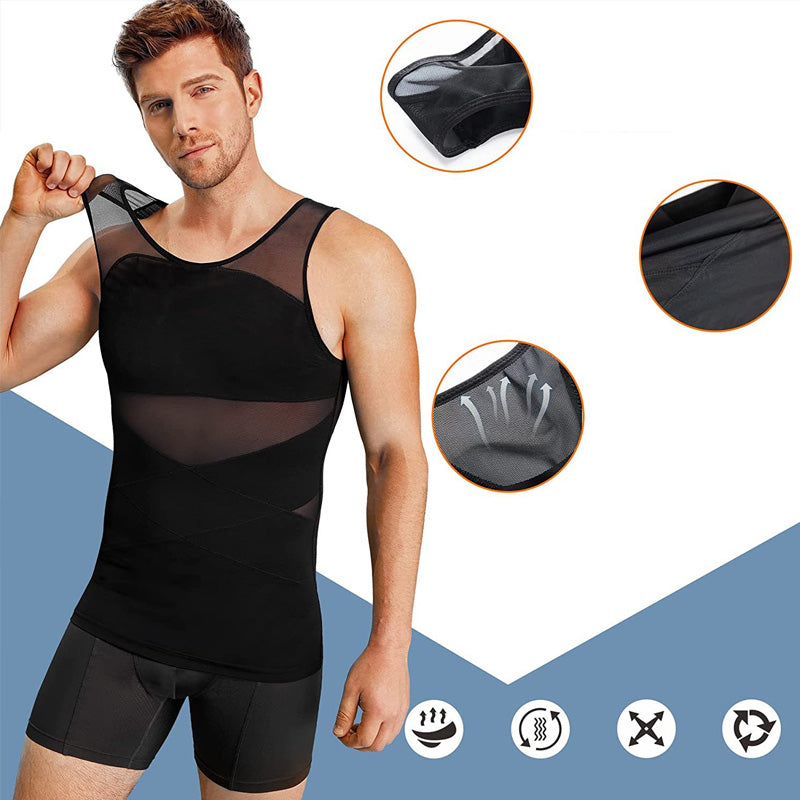 Men's High Stretch Mesh Body Shaping Tank Top